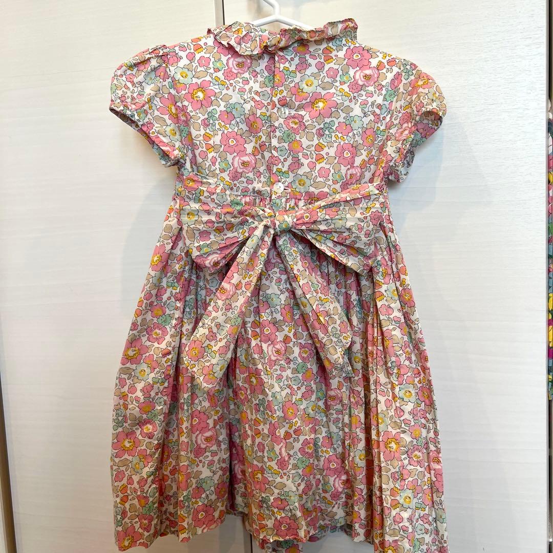 アマイアキッズ　Amaia kids リバティ　ワンピース　パフスリーブ　ピンク
