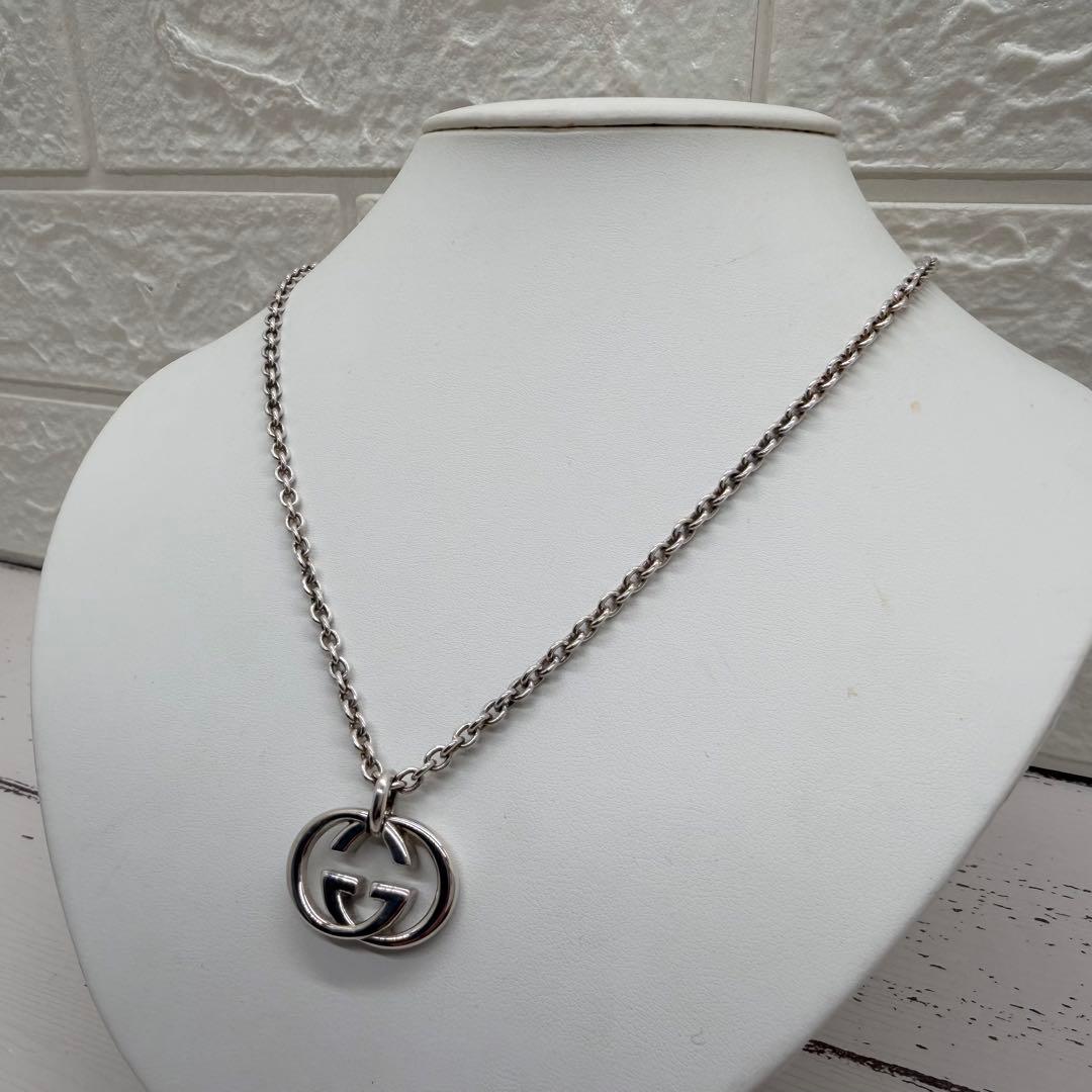 美品✨　グッチ　ネックレス　シルバー　インターロッキング　アクセサリー　925