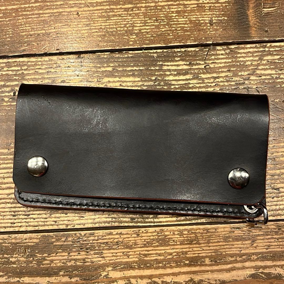 茶芯ハンドメイドトラッカーウォレット タロンジップ ウォレットチェーンセット