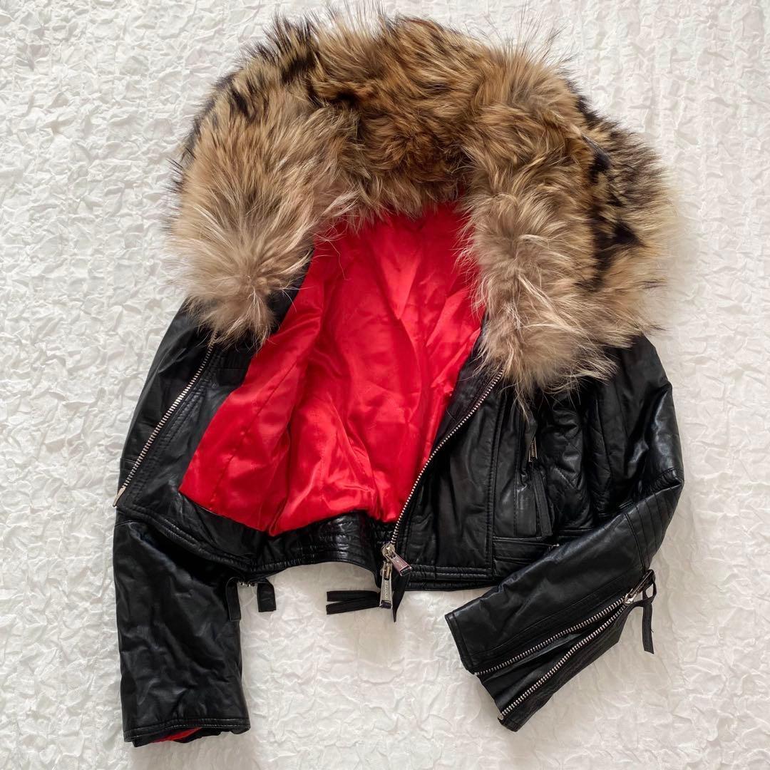 土日限定★DSQUARED 2 　レザージャケット　ファー付き　Y2K