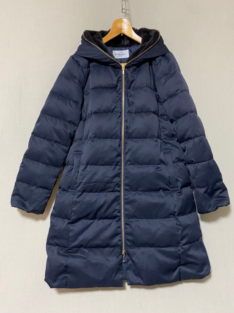 le.coeur blanc ファーフードロングダウン　ブラック　40