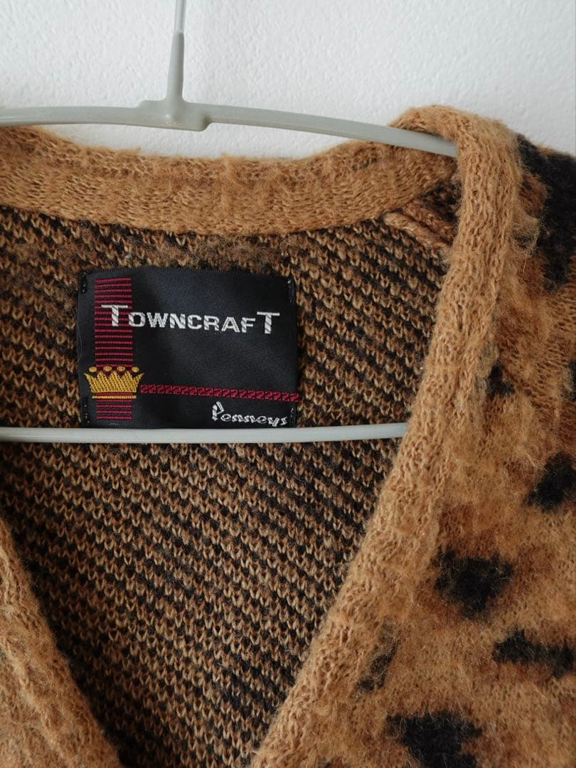 TOWNCRAFT レオパード柄カーディガン M