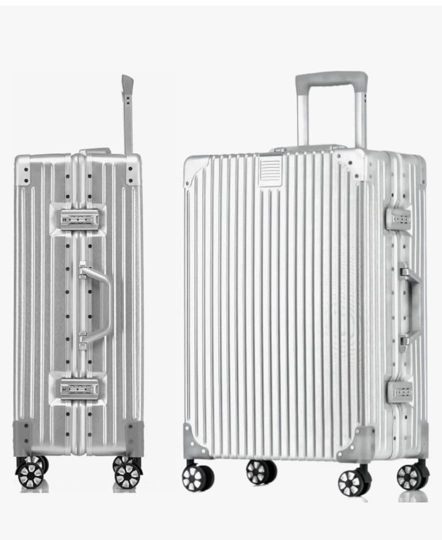 WanderMore スーツケース キャリーケース アルミフレーム シルバー