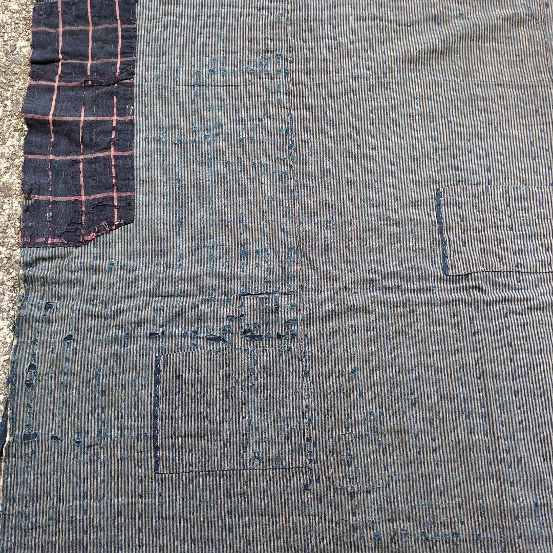 襤褸　厚手　5幅　継ぎ接ぎ　古布　刺し子　リメイク　BORO　アンティーク