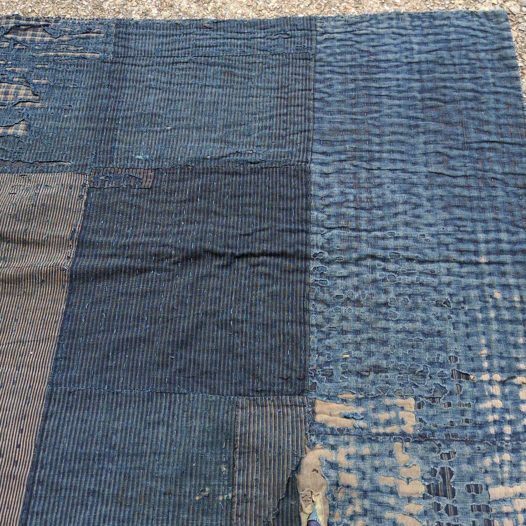 襤褸　厚手　5幅　継ぎ接ぎ　古布　刺し子　リメイク　BORO　アンティーク