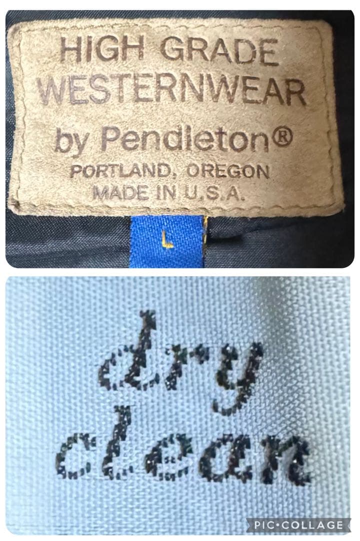 PENDLETON 80s USA製 ネイティブ ウールジャケット L ブラック