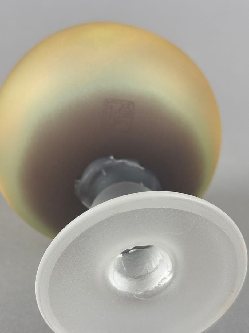 中野良広　色付き　ブランデーグラス　酒器　工芸ガラス