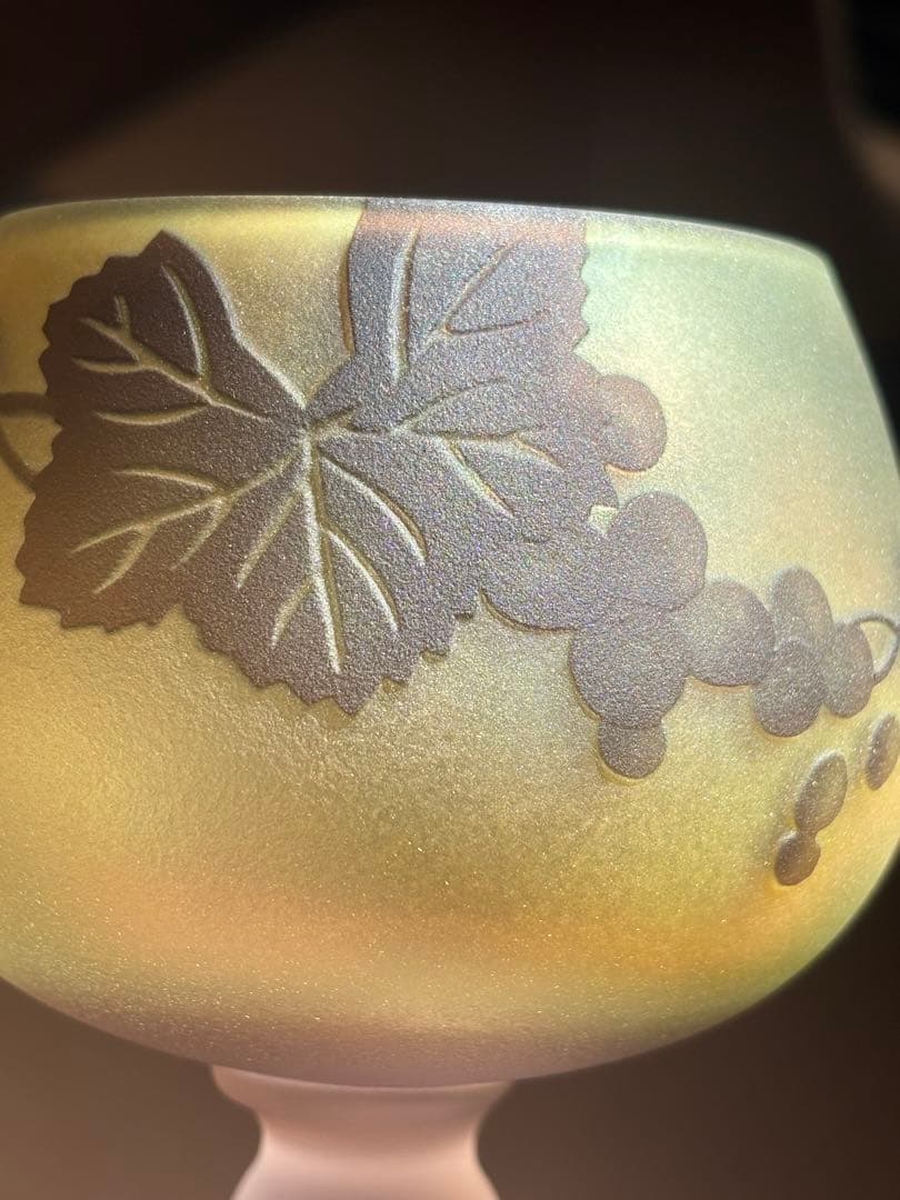 中野良広　色付き　ブランデーグラス　酒器　工芸ガラス