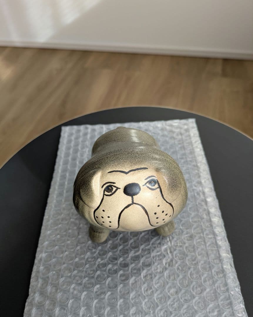 リサラーソン　ブルドッグ　グレー　ケンネル　犬　オブジェ