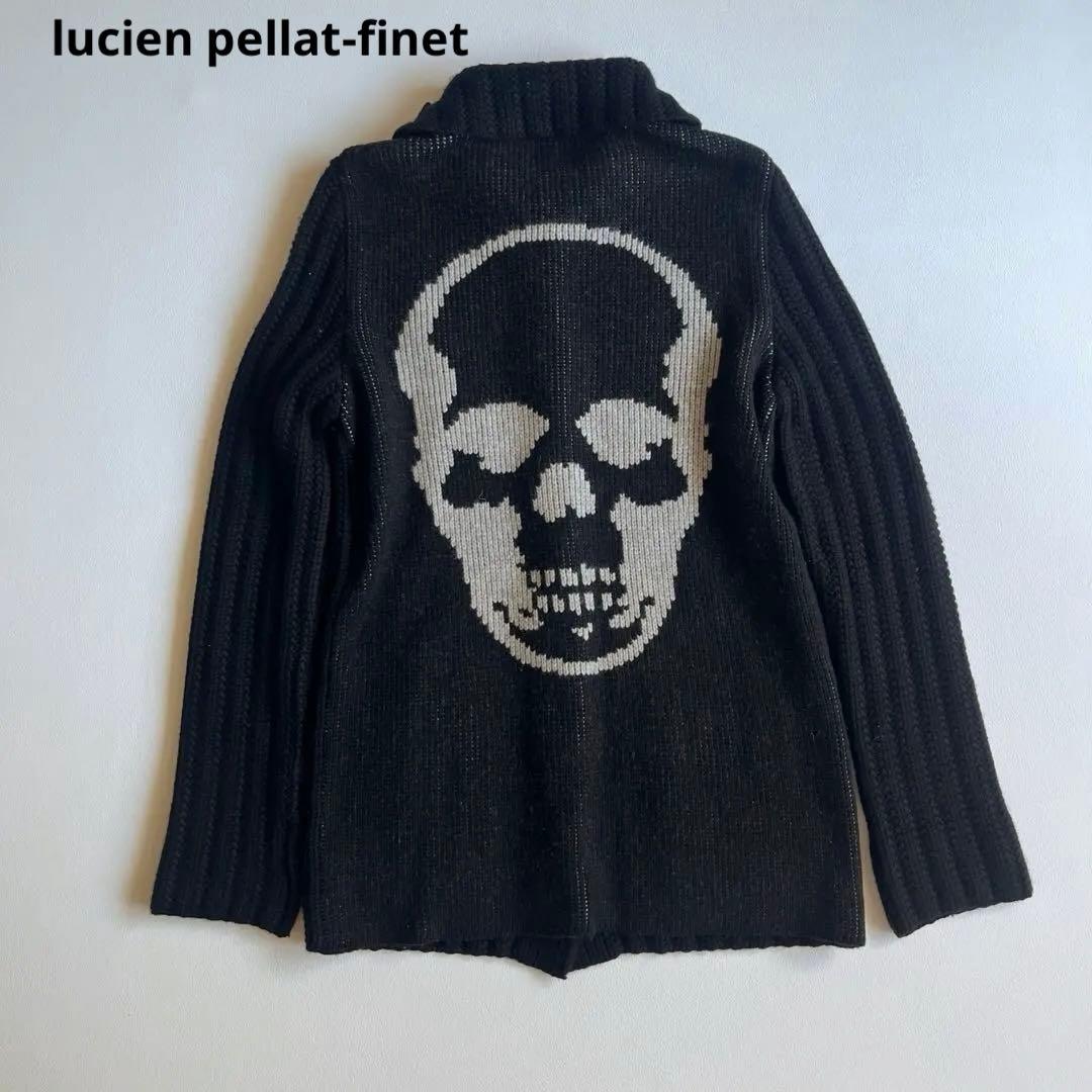 ルシアンペラフィネ　カシミヤ100%　スカル　ニットカーディガン　ジャケット　黒