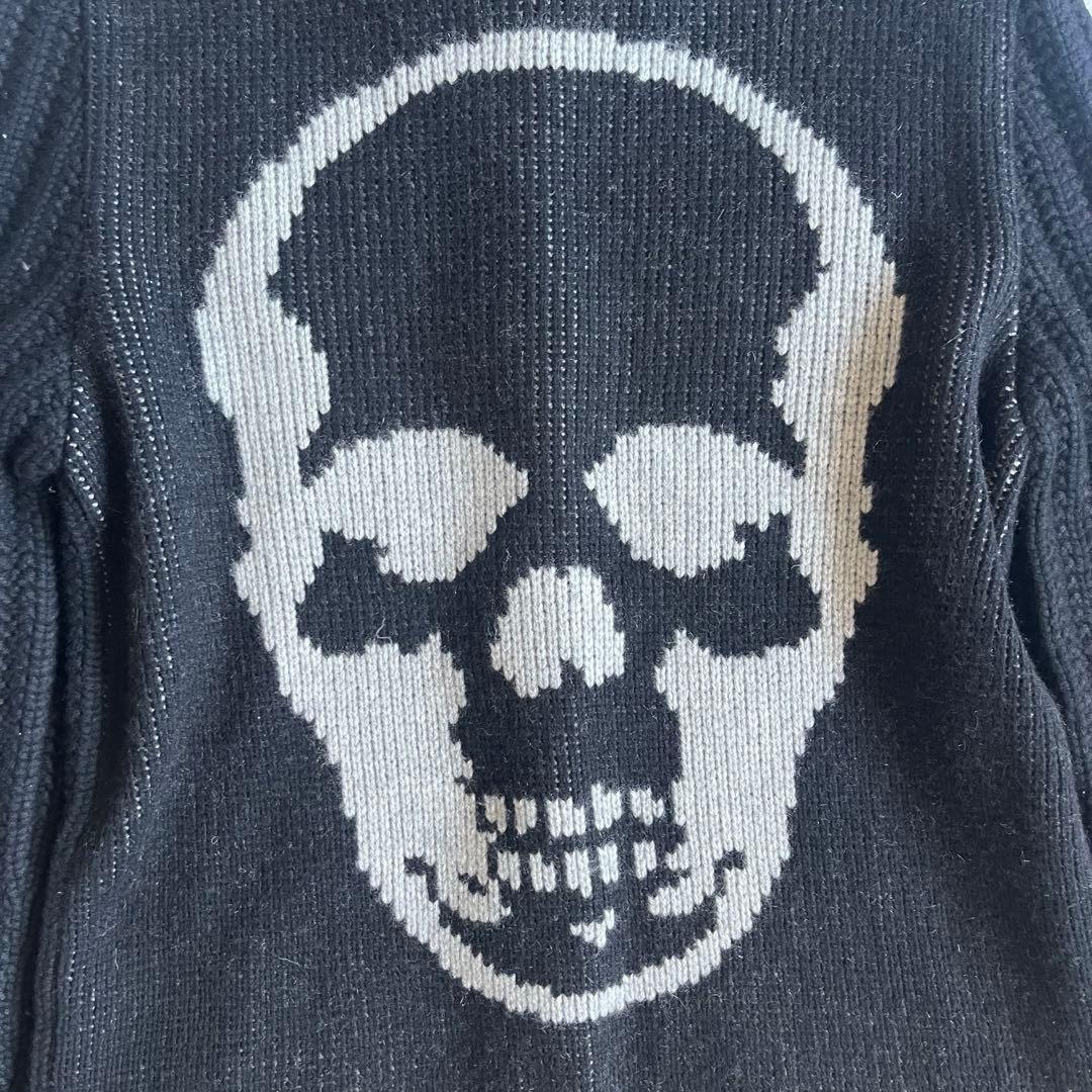 ルシアンペラフィネ　カシミヤ100%　スカル　ニットカーディガン　ジャケット　黒