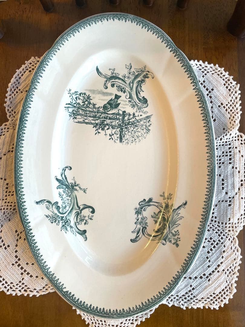 レア　フランスアンティーク　PEXONNE ペクソンヌ　オーバルプレート　極美品