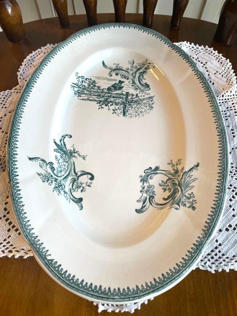 レア　フランスアンティーク　PEXONNE ペクソンヌ　オーバルプレート　極美品