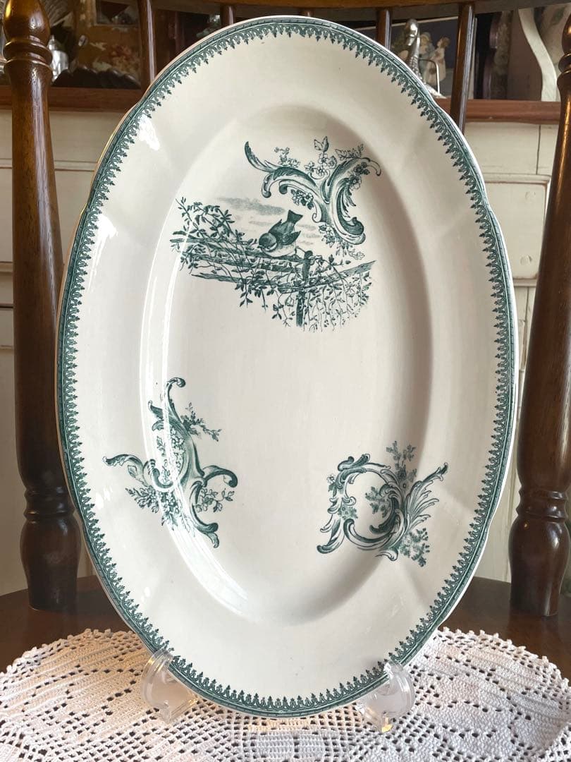 レア　フランスアンティーク　PEXONNE ペクソンヌ　オーバルプレート　極美品