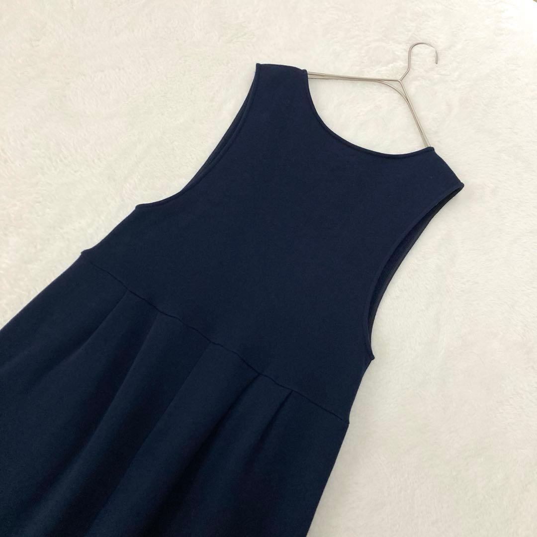 【ぽん】美品☆Mochiモチ　スウェットジャンパースカート　ネイビー