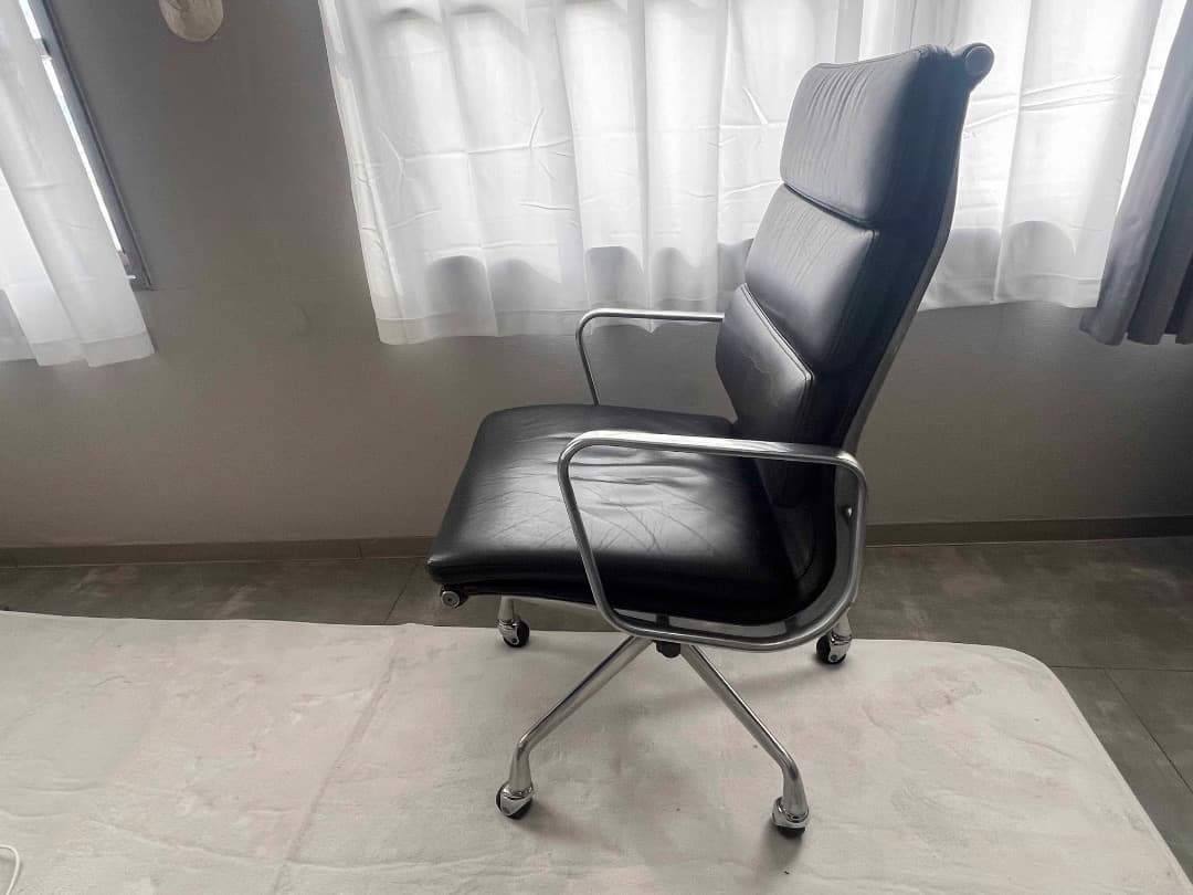 【正規ビンテージ】ハーマンミラー イームズソフトパッドチェア ハイバック 黒総革