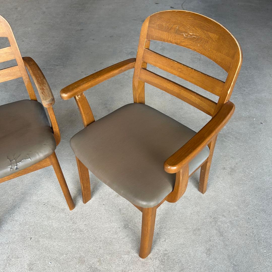 ＊引き取り歓迎＊大塚家具　ダイニングチェア肘付き　2脚　ナラ　椅子