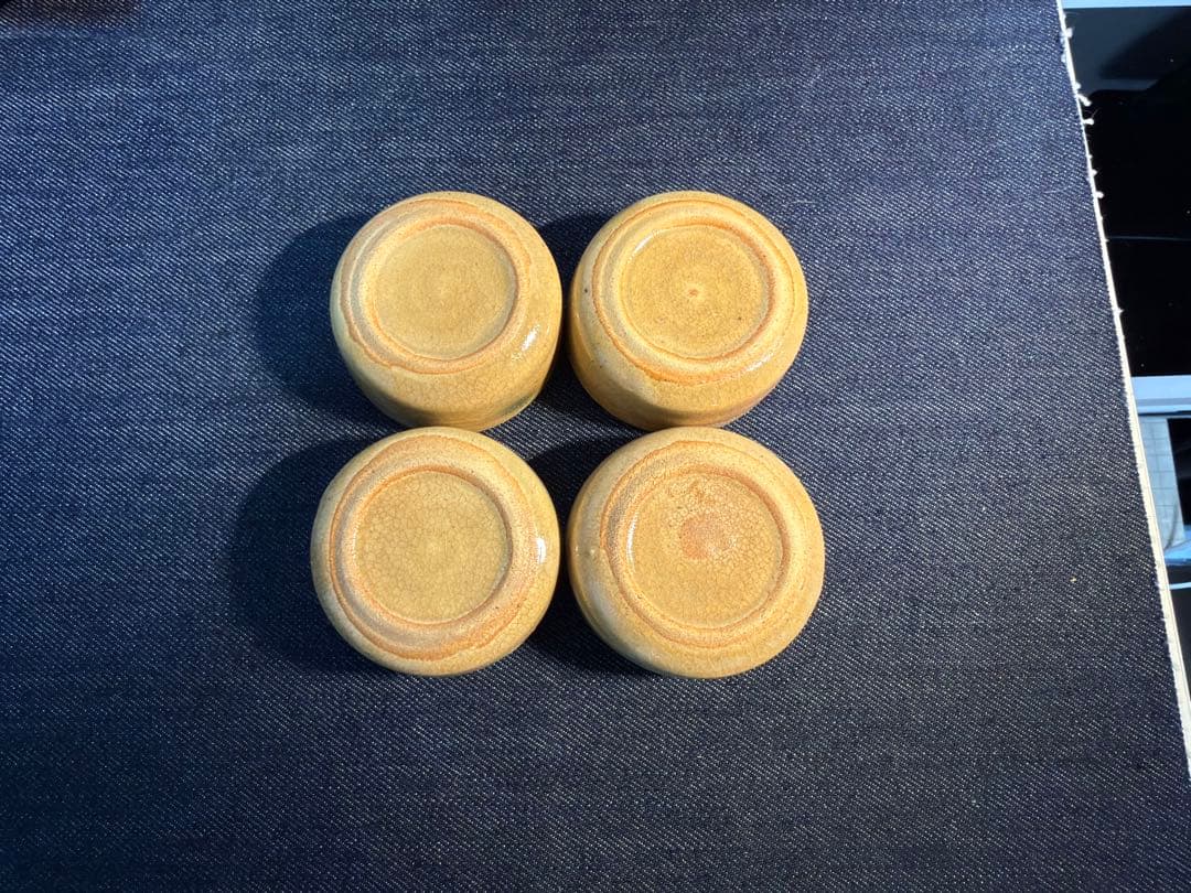 【至高の逸品】織部焼 南窯 足付長皿＆小鉢 4客セット 木箱付 豪華絢爛