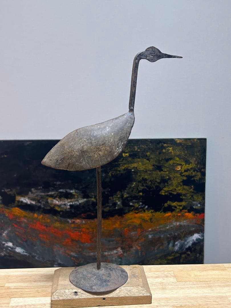 金属製 鳥の形状 アートオブジェ