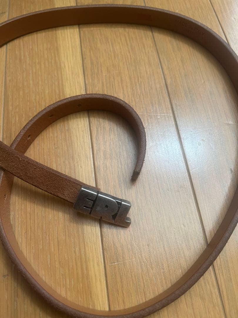 ERL ロゴプレート レザーベルト ワンサイズ