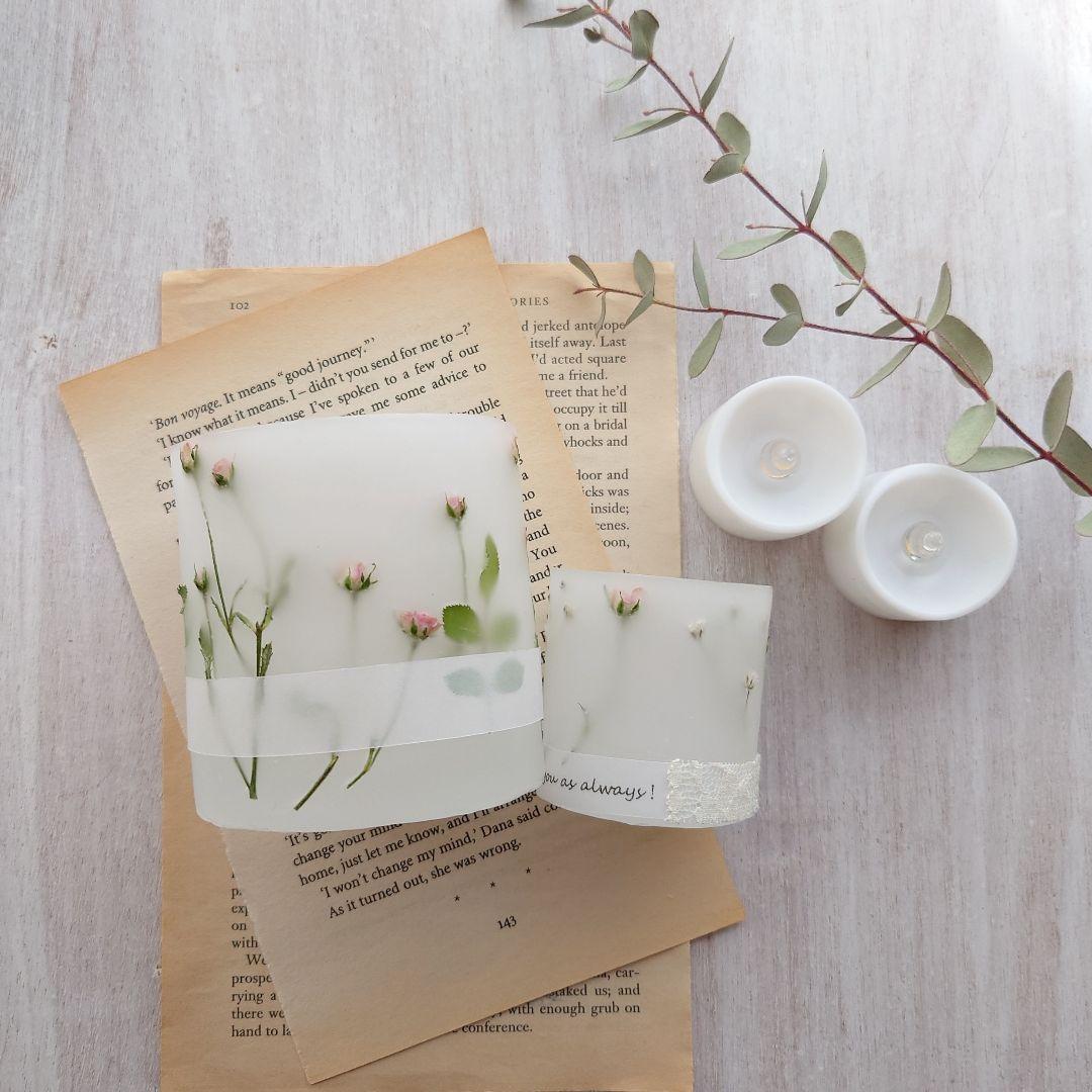 ボタニカルキャンドルホルダー　ボタニカルキャンドル　ミニバラ