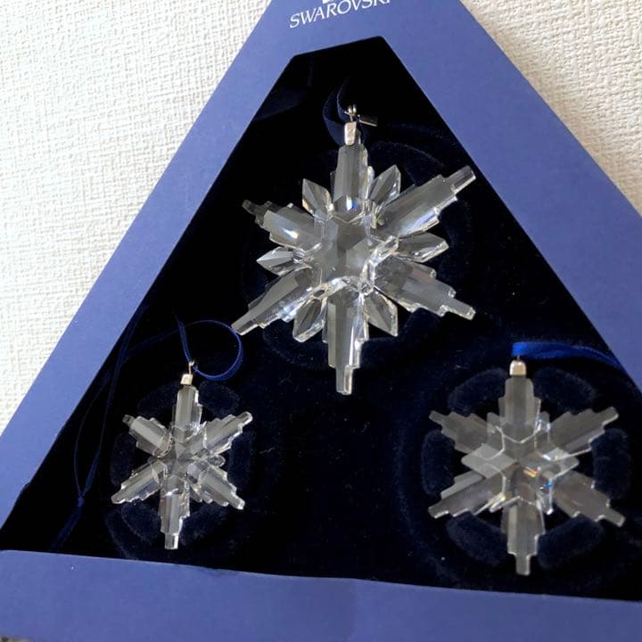 SWAROVSKI新品スワロフスキー雪の結晶スノーフレークオーナメント３個セット