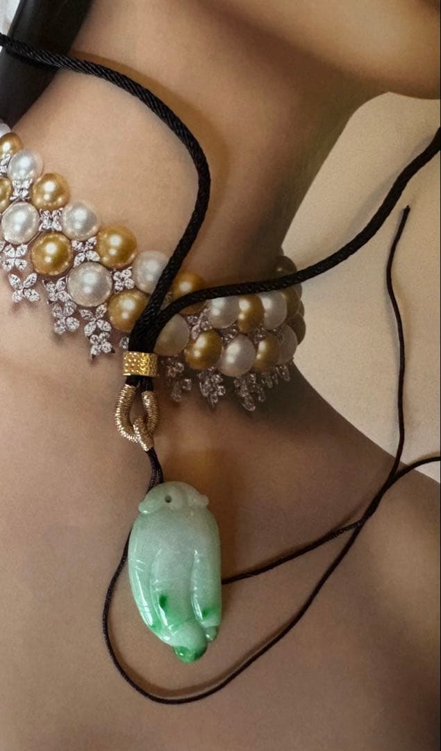 天然翡翠保証　鑑別付き