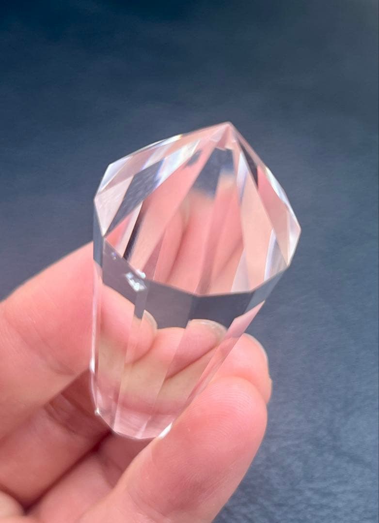 レア★天然水晶ヴォーゲルワンド 12面カット　ダブルポイント　高透明　美品