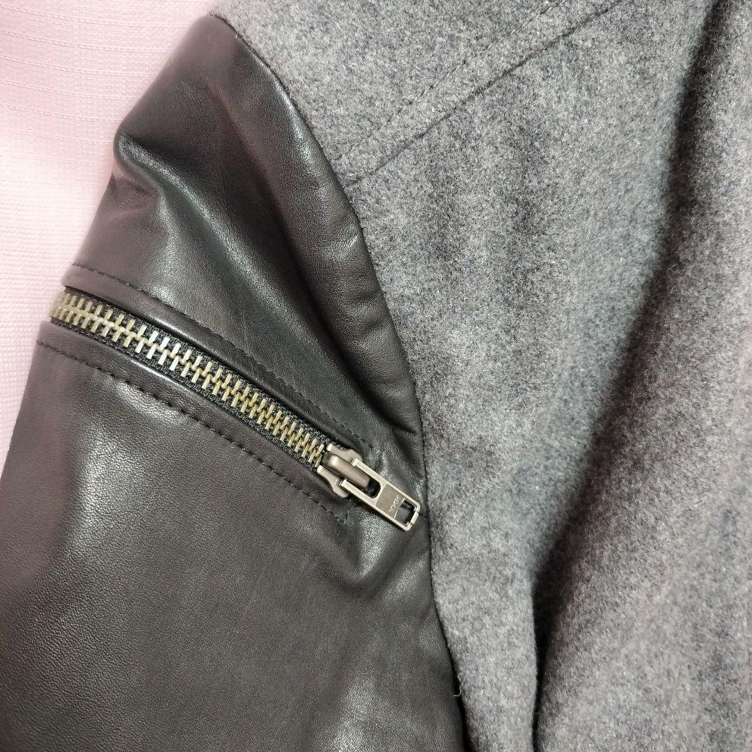 DIESEL シングルライダース ジャケット S　ウール 切替 スタジャン 牛革