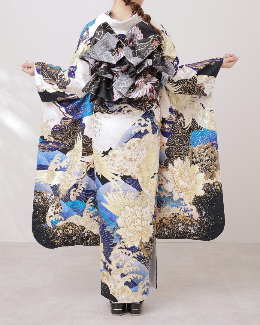 ≪美品≫正絹　振袖9点フルセット【860】【155cm~165cmの方用】