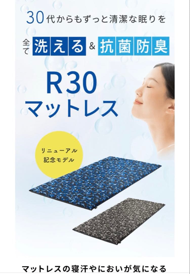 リテリー R30敷布団 ダブル高反発 三つ折5cm ライトウェーブマットレス