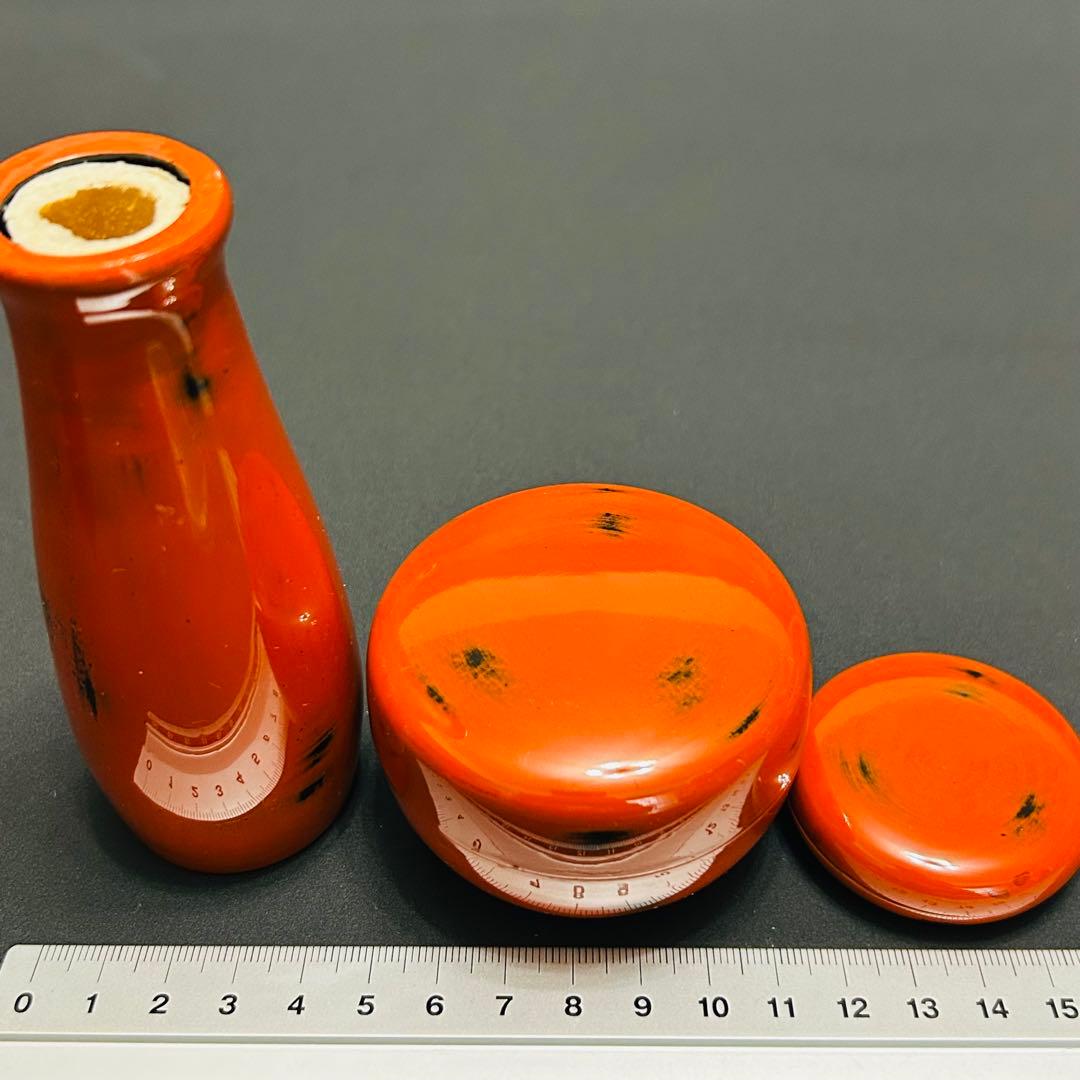 茶道具セット　利休茶箱　鎌倉彫　香合　茶巾筒　茶筅筒　鎌倉彫　根来塗