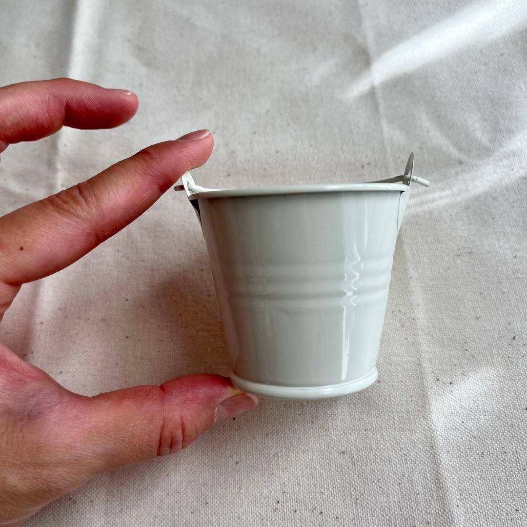 ブリキバケツ　取っ手付き　花　植木鉢　家庭用　園芸　8個　白　おしゃれ