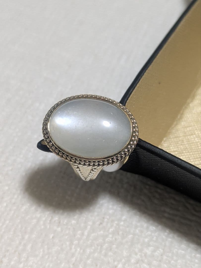 【SAMH by LILAS】ホワイトムーンストーンリング 13号