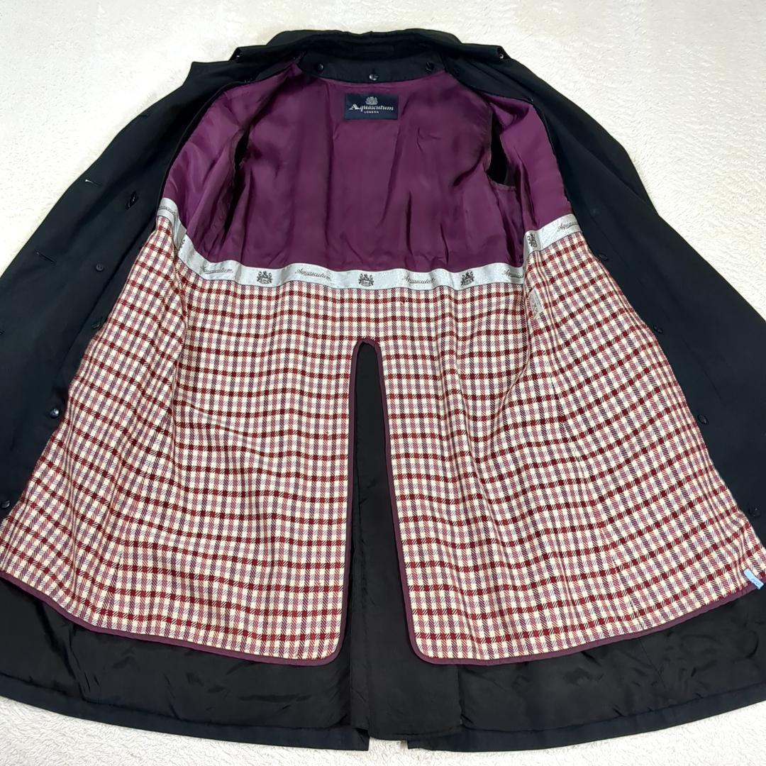 アクアスキュータム ライナー付トレンチコート 2way ベルト ブラック