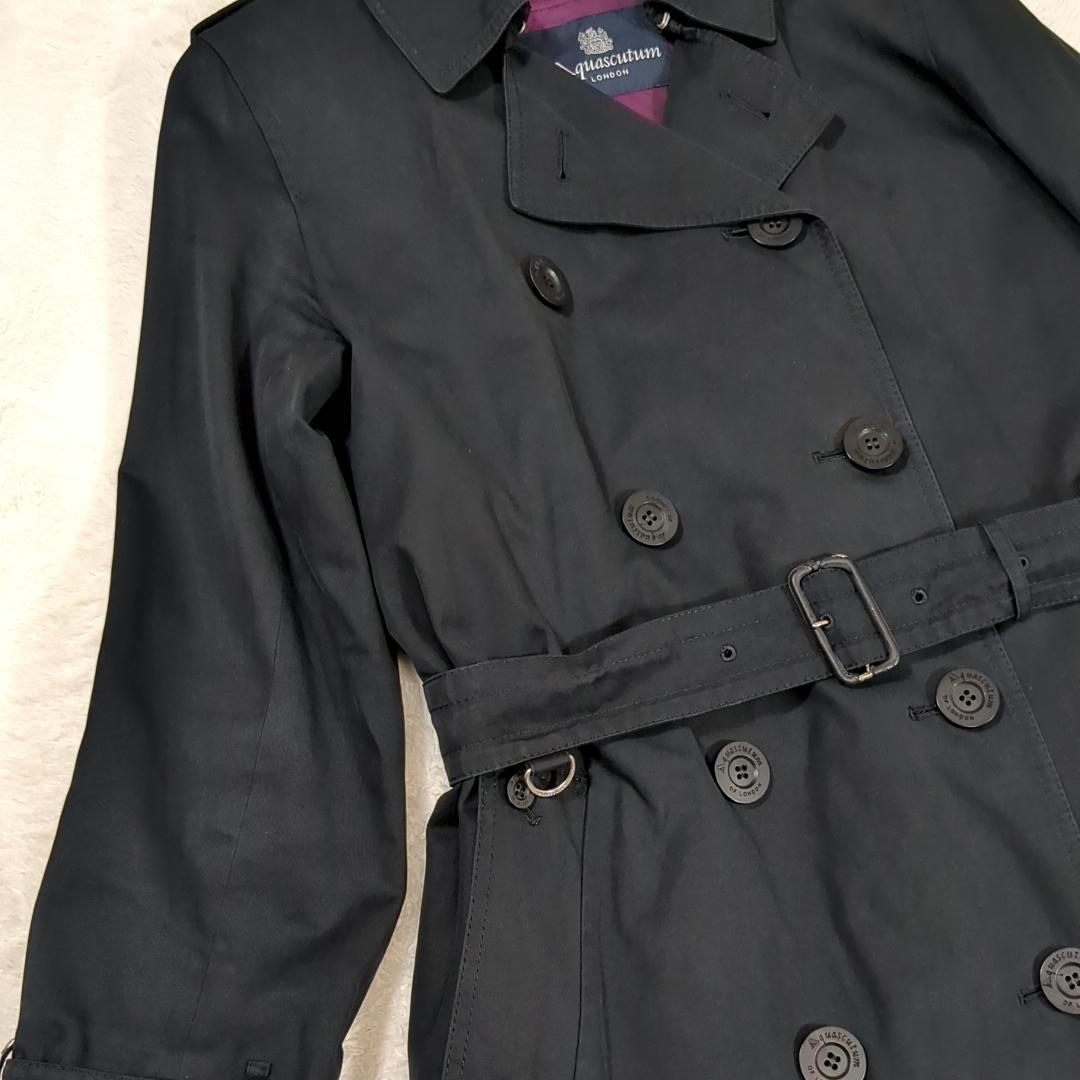 アクアスキュータム ライナー付トレンチコート 2way ベルト ブラック