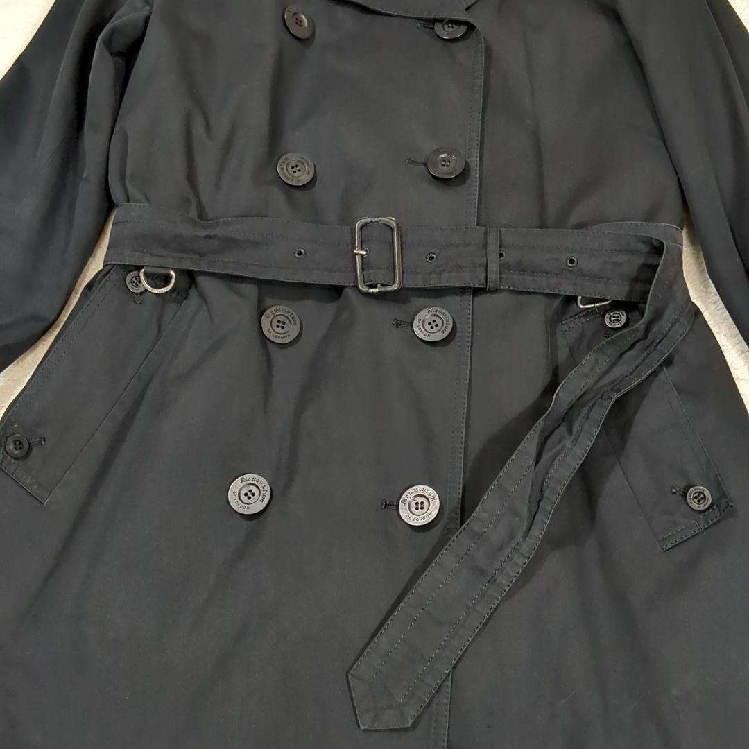 アクアスキュータム ライナー付トレンチコート 2way ベルト ブラック