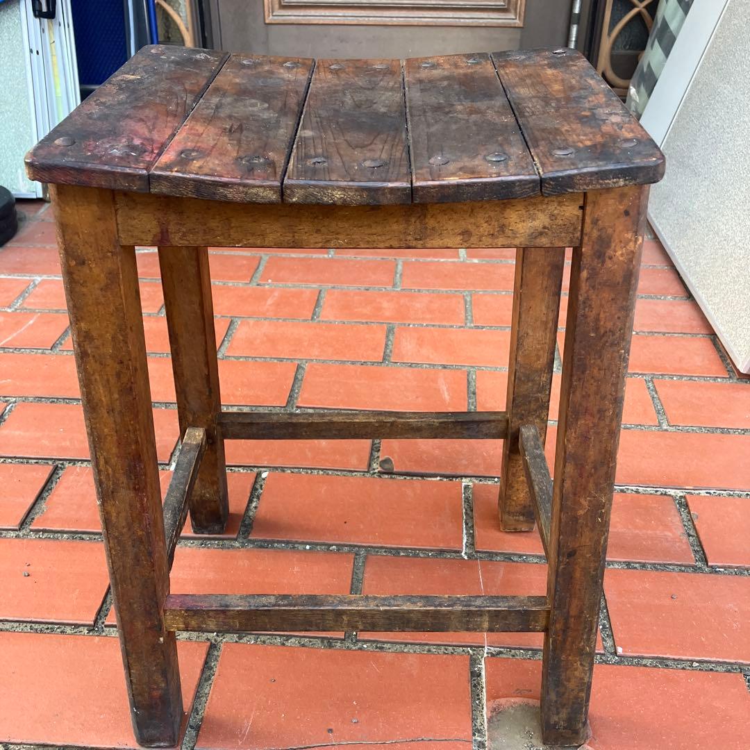 昭和レトロ　木製スツール　ビンテージ