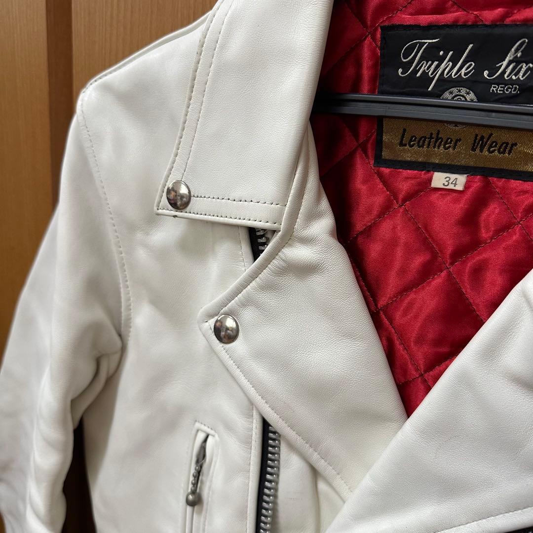 666 トリプルシックス　ライダースジャケット　レザー　34