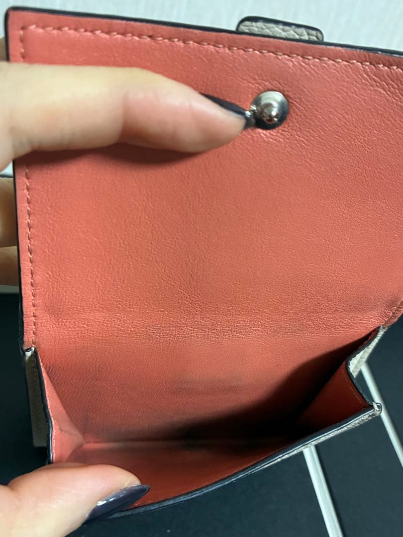 【美品】LOEWE ロエベ 三つ折り財布 ウォレット ベージュ