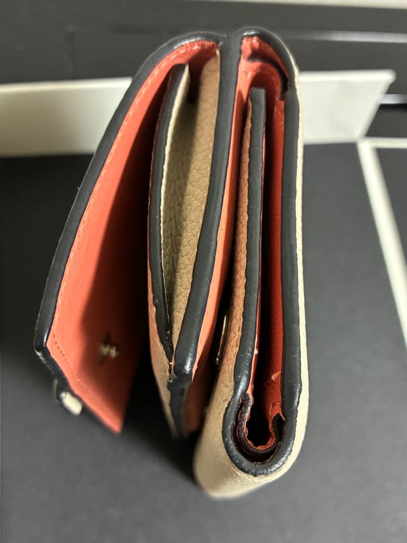 【美品】LOEWE ロエベ 三つ折り財布 ウォレット ベージュ