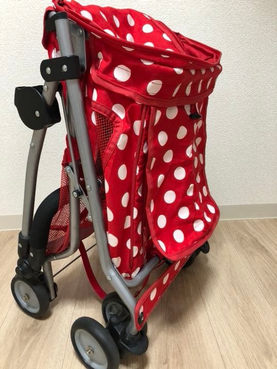 ミニーちゃんドット柄の犬用ベビーカー‼️数量限定品Disney
