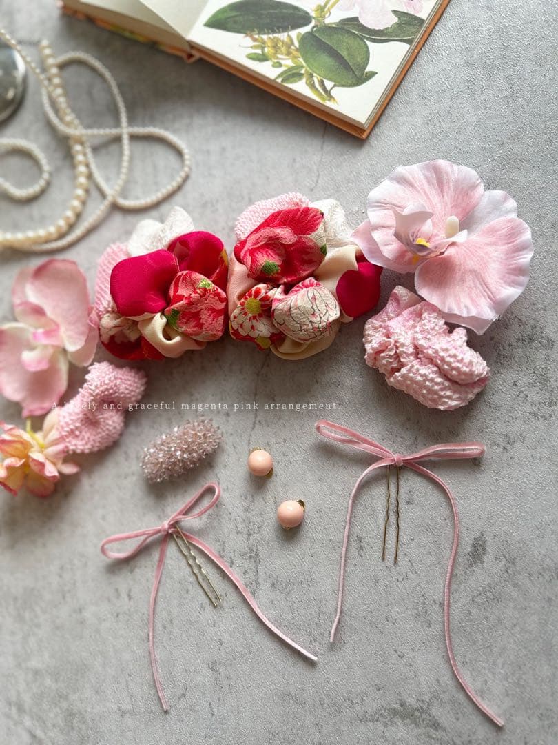 シ*ン様 七五三　七五三髪飾り　ヘッドドレス　着物髪飾り　リメイク髪飾り　045