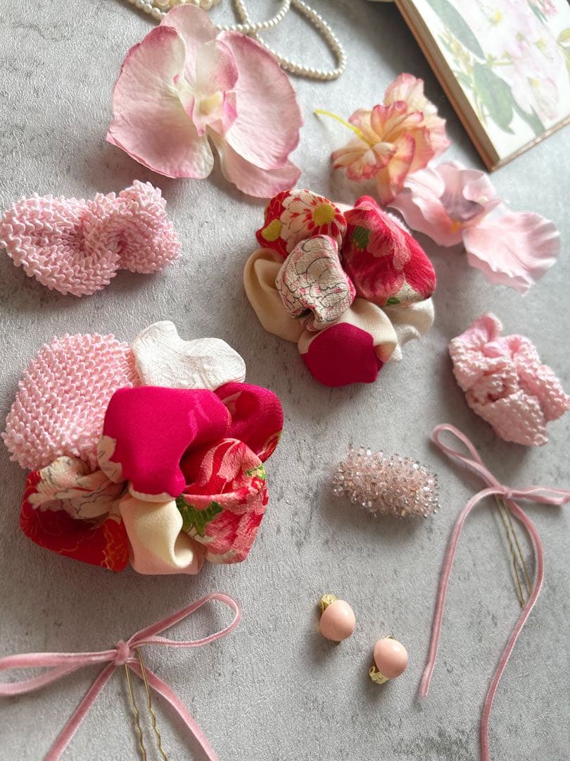 シ*ン様 七五三　七五三髪飾り　ヘッドドレス　着物髪飾り　リメイク髪飾り　045