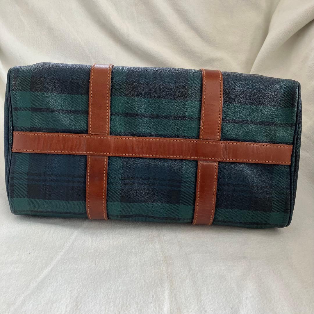 【美品】ポロラルフローレン　90sミニボストンバッグ　ブラックウォッチ　PVC