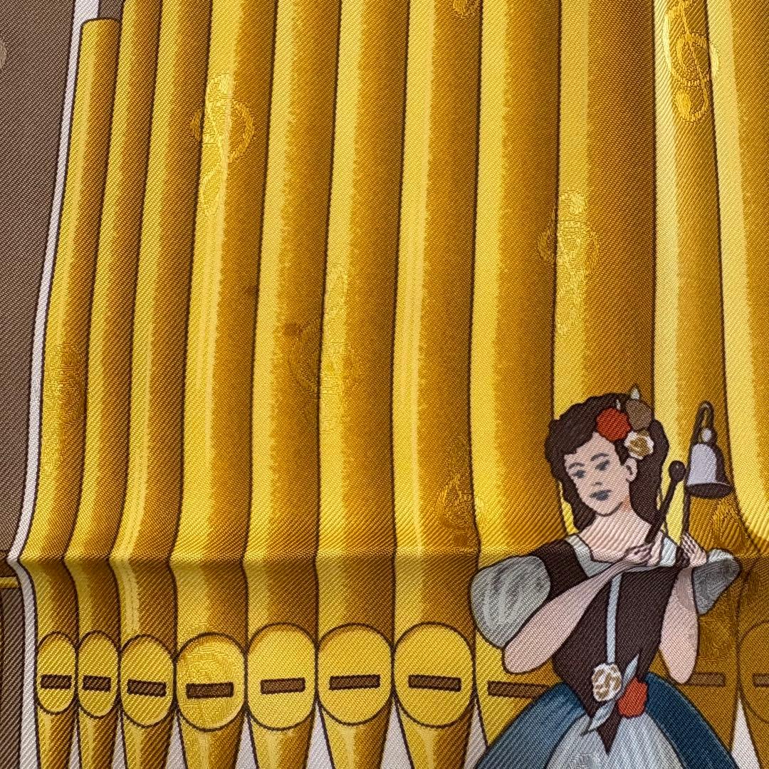 エルメス　カレ90　パイプオルガンと機械仕掛けの楽器