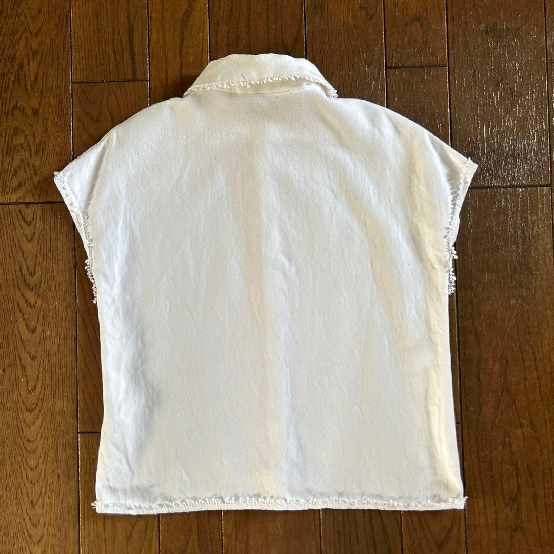 ミナペルホネン　丸襟ブラウス　フレンチスリーブブラウス　ミナペルホネンブラウス