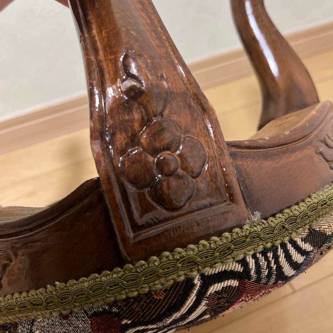 イタリア製？　ゴブラン織　ミニスツール　熊　猫足　ミニチェアー