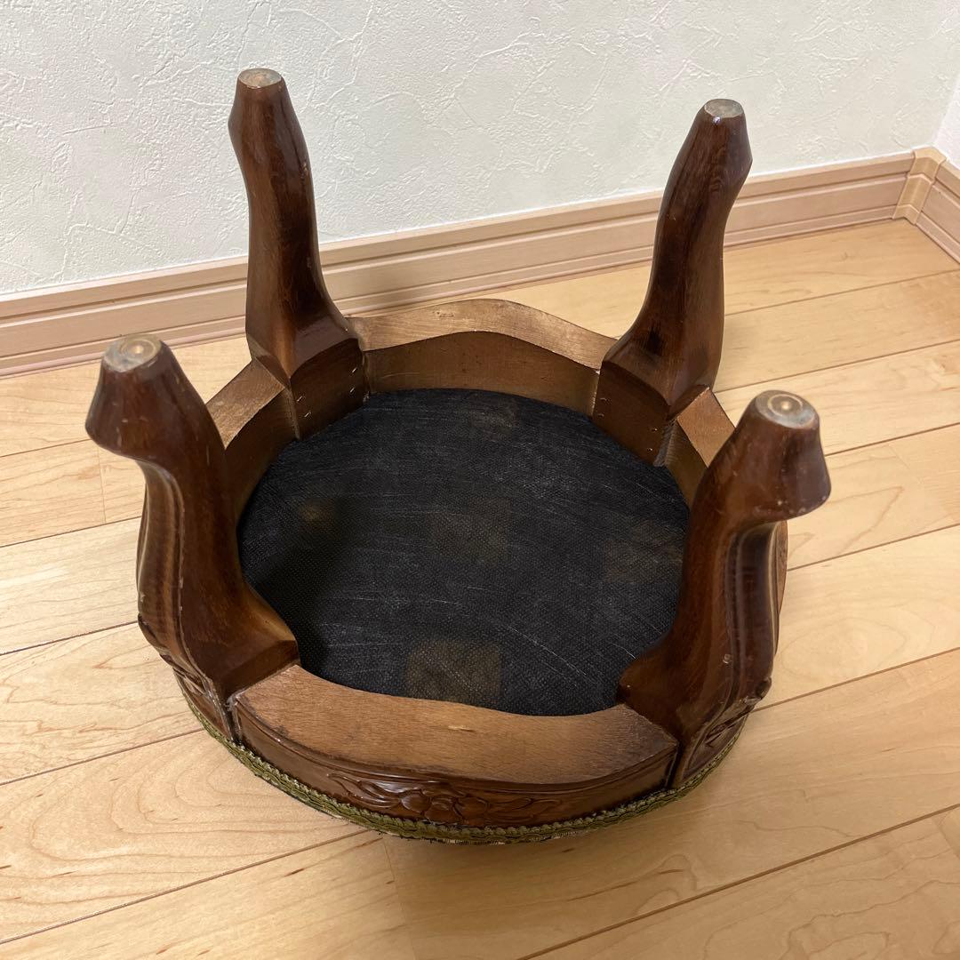 イタリア製？　ゴブラン織　ミニスツール　熊　猫足　ミニチェアー