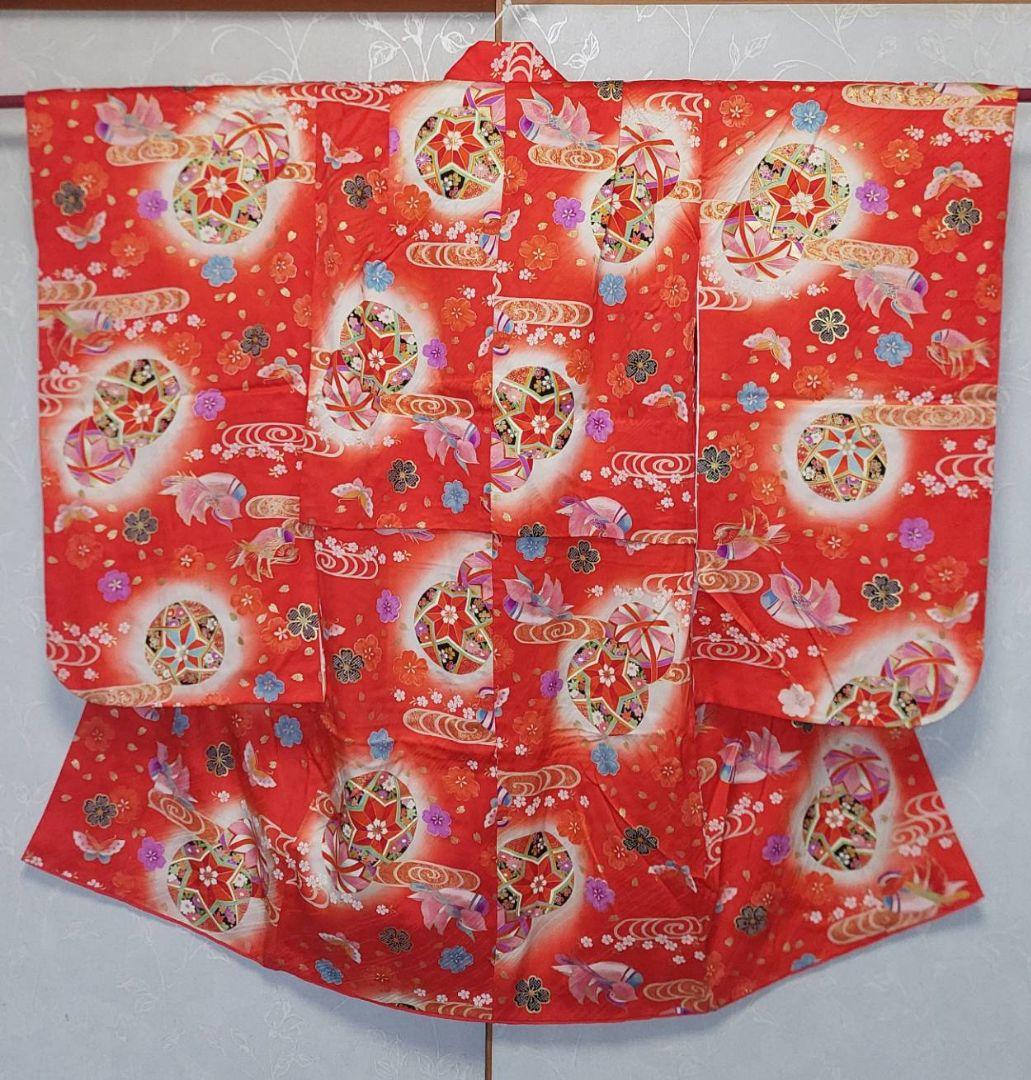 NK14アンティーク子供着物正絹着丈103センチ裄丈53センチ美品綺麗